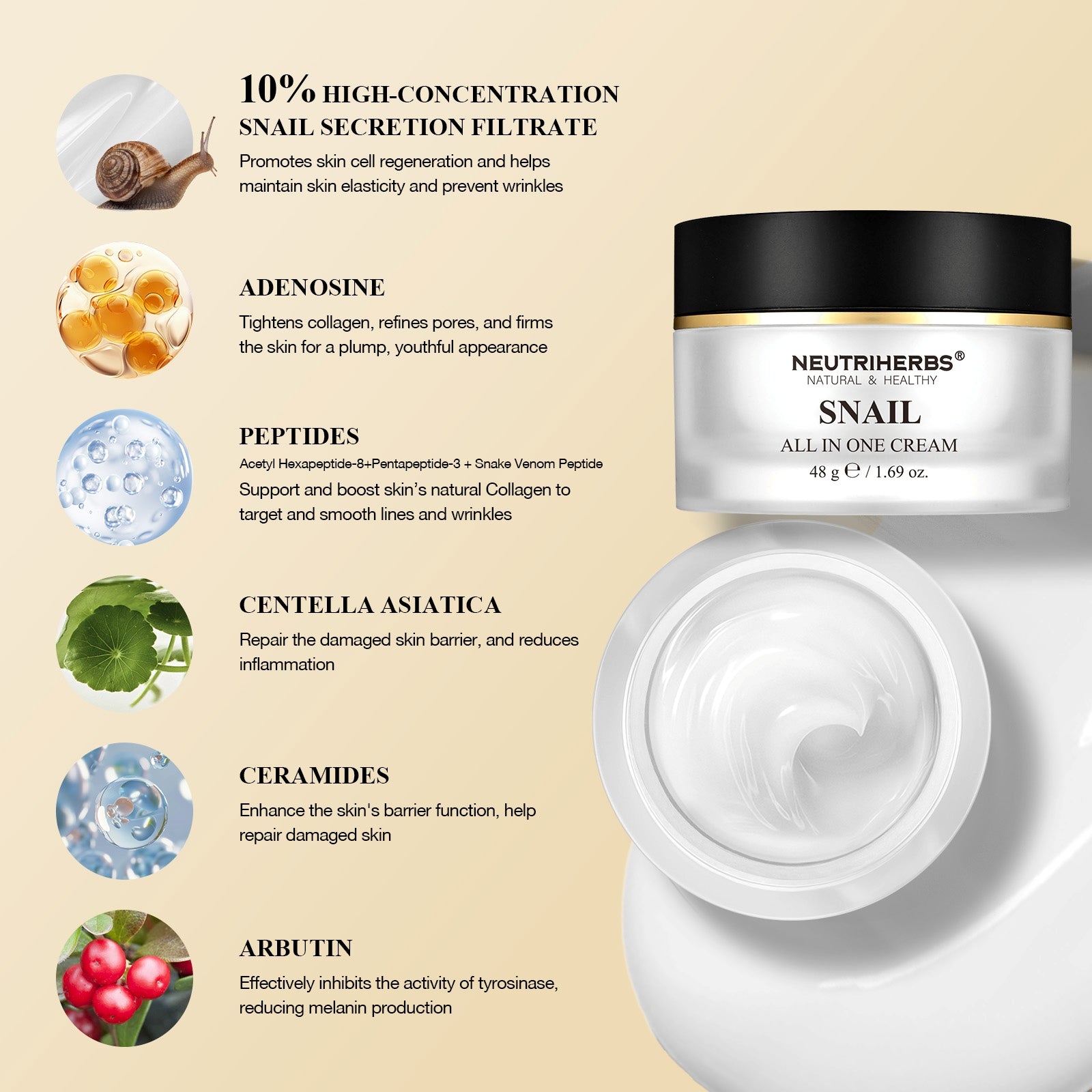 Neutriherbs® Snail All In One Cream 48g
