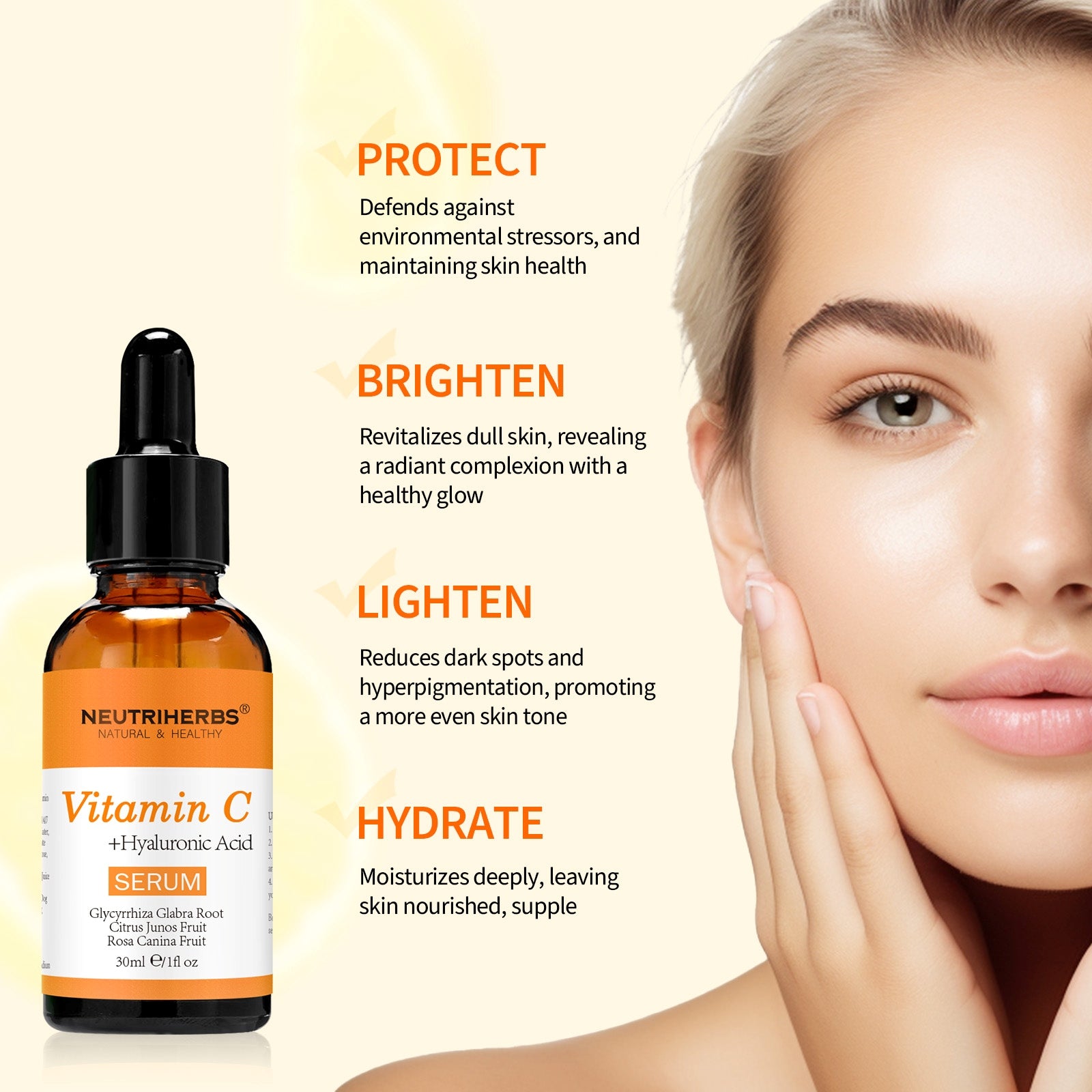 Neutriherbs® Vitamin C + Hyaluronic Acid Serum 15% | 30ml