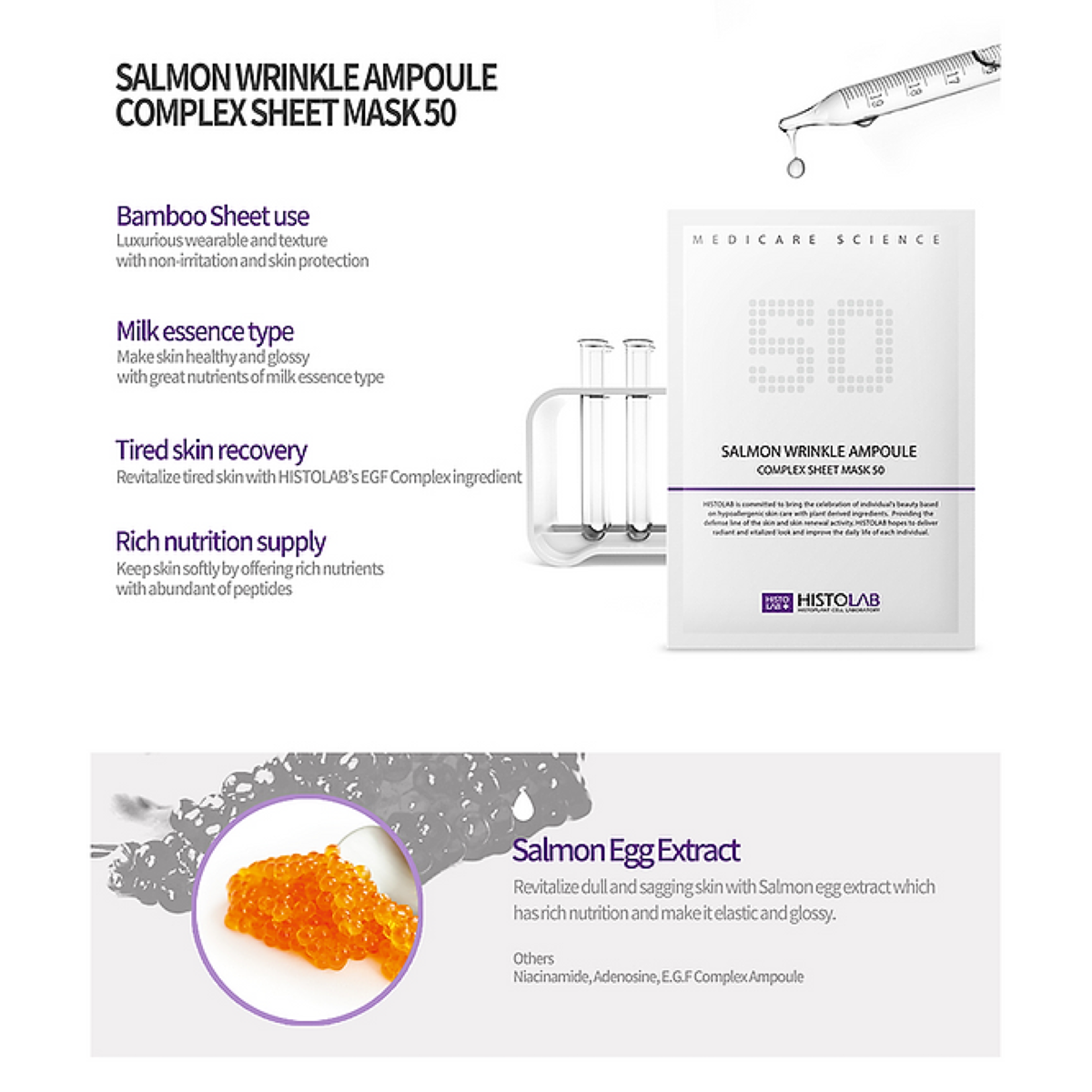 HISTOLAB Salmon Wrinkle Ampoule Complex Sheet Mask 50