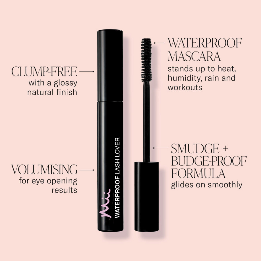 Mii Waterproof Lash Lover Mascara - Black
