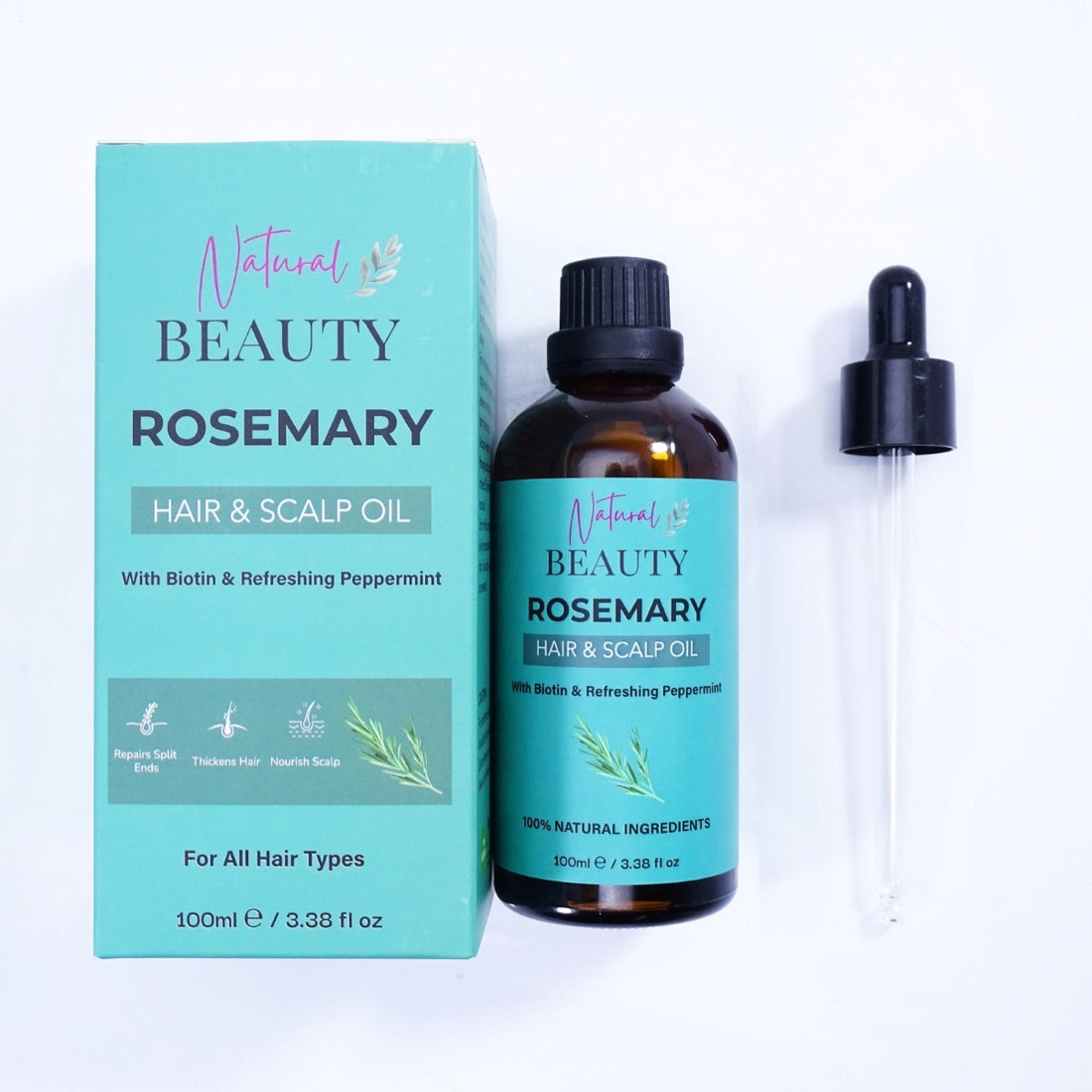 NaturalBeauty Rosemary Hair &amp; Scalp Oil 100ml ⭐ OUTLET-PRIS