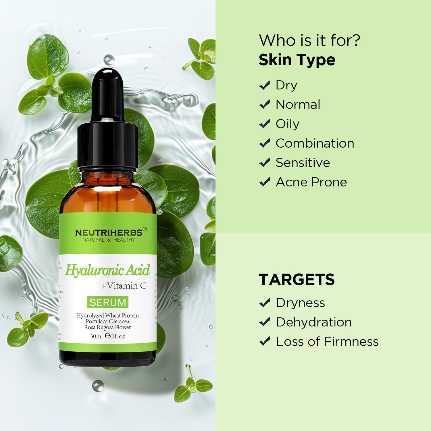 Neutriherbs® Hyaluronic Acid + Vitamin C Serum 30ml