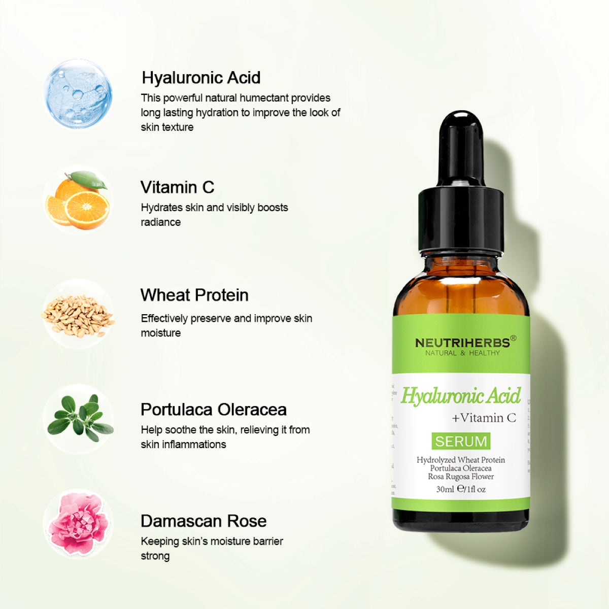 Neutriherbs® Hyaluronic Acid + Vitamin C Serum 30ml