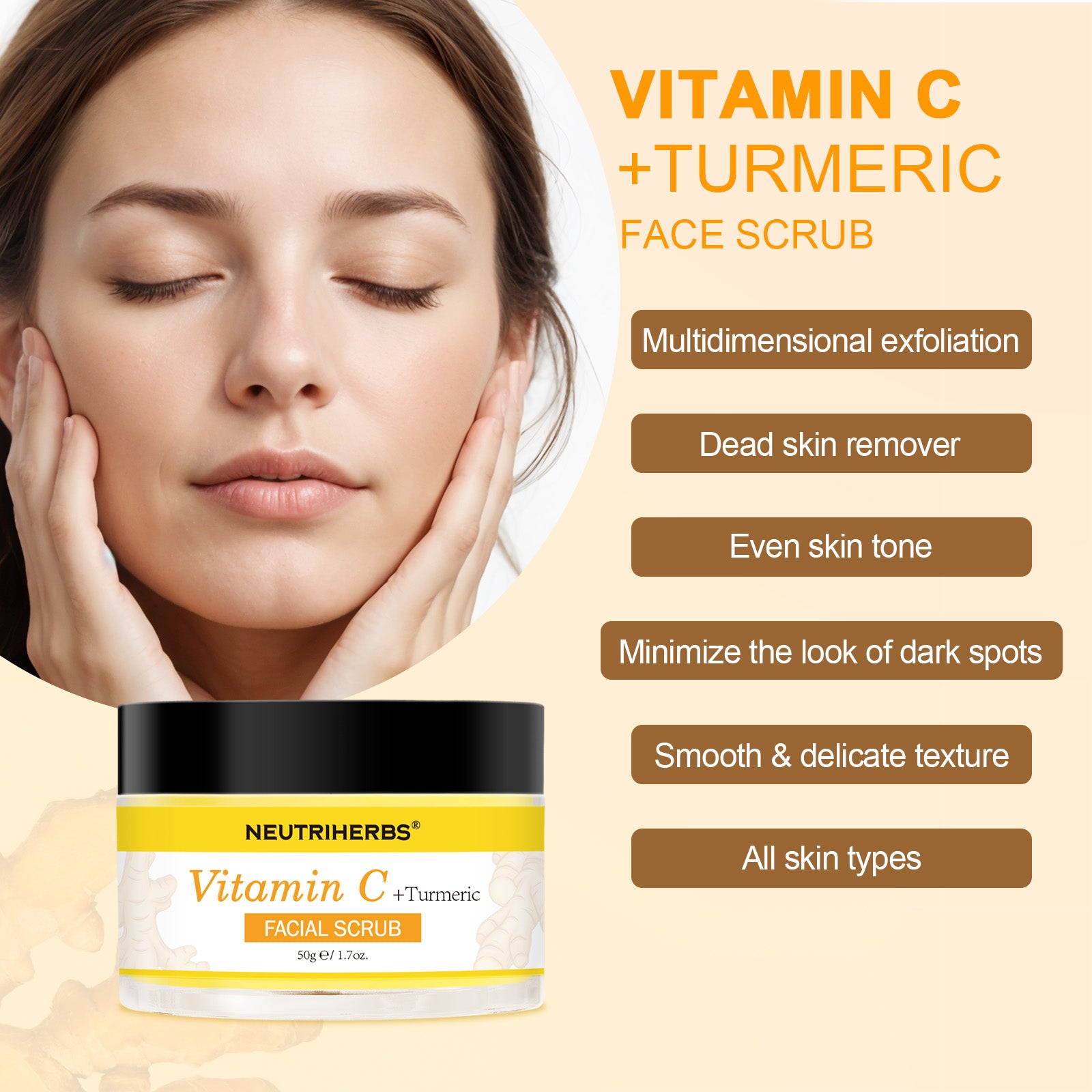 Neutriherbs® Vitamin C + Turmeric Facial Scrub 50g