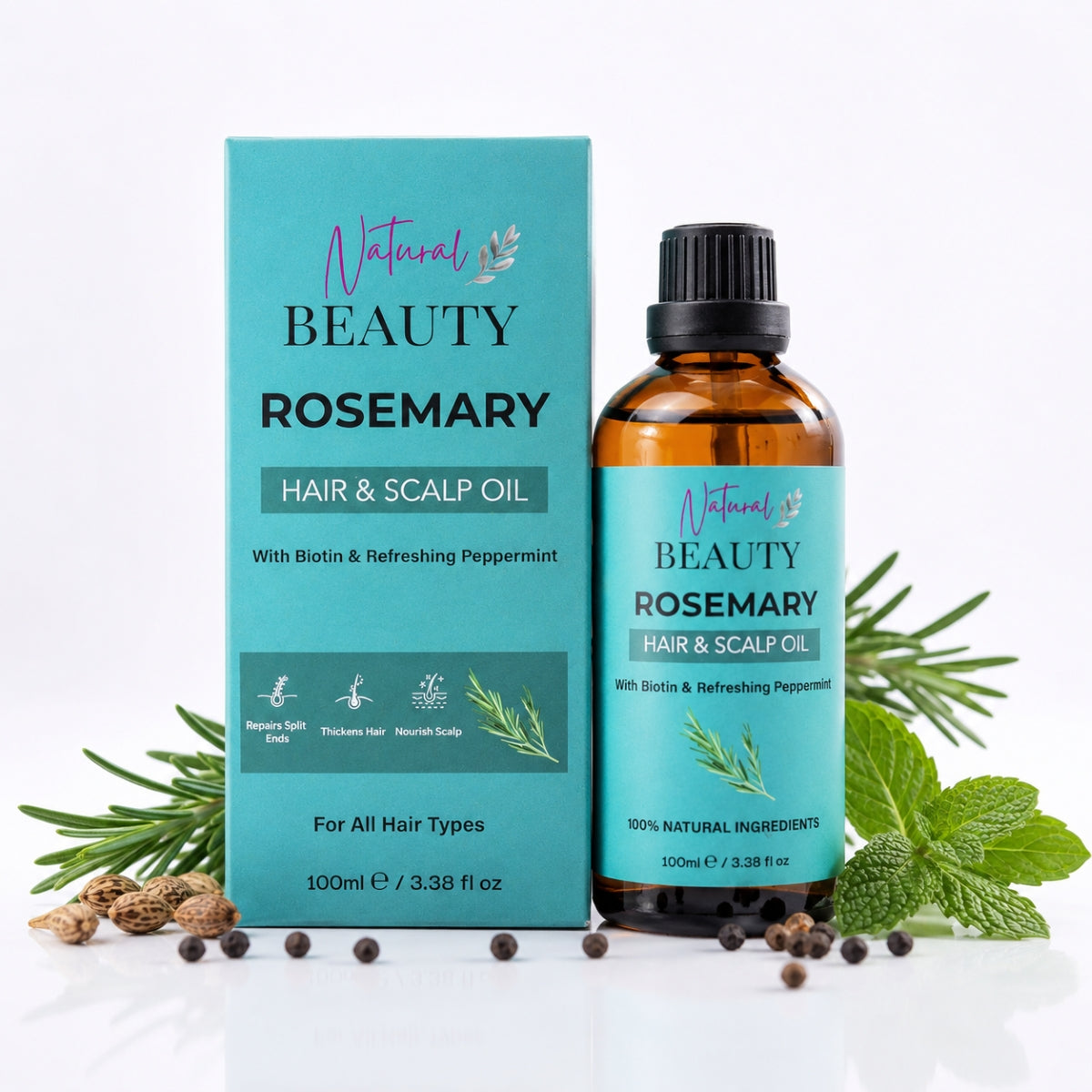 NaturalBeauty Rosemary Hair &amp; Scalp Oil 100ml